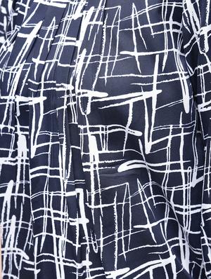 pleated neck abstract blouson top - 15936505 - Standard Image - 6