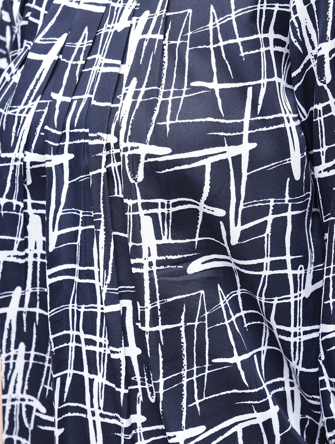 pleated neck abstract blouson top - 15936505 - Zoom Image - 6