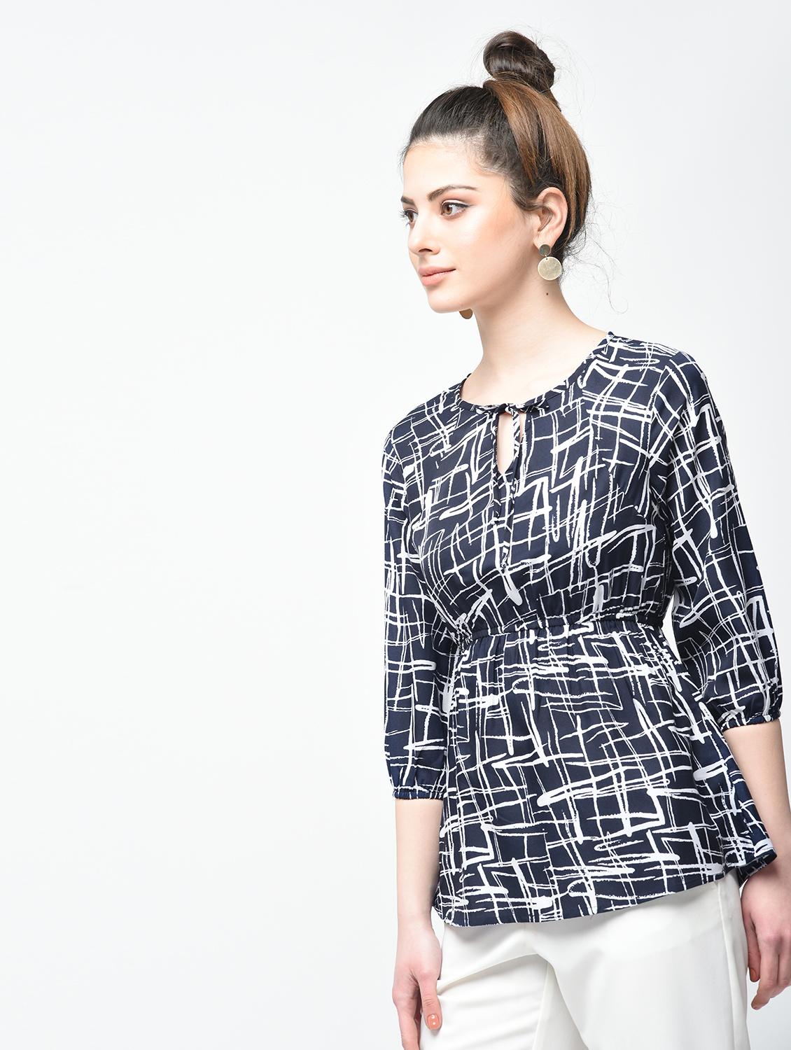 tie up neck abstract top - 15936507 - Zoom Image - 2