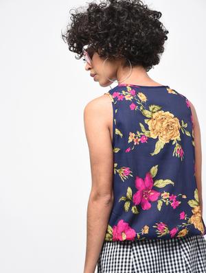 pleated floral blouson top - 15936509 - Standard Image - 4