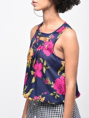 pleated floral blouson top - 15936509 - Standard Image - 5