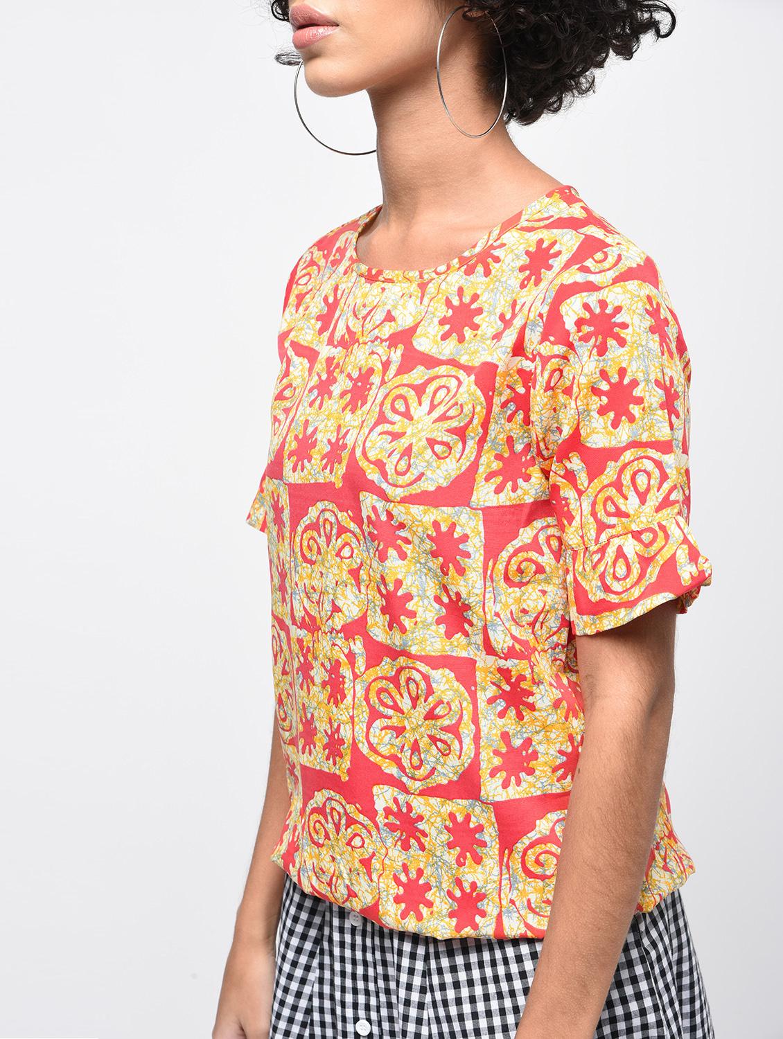 short sleeved blouson top - 15936512 - Zoom Image - 5