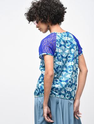 lace sleeved tied and dyed blouson top - 15936513 - Standard Image - 4