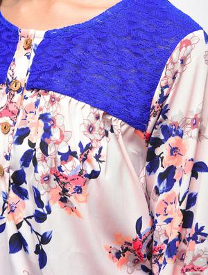 lace detail floral blouson top - 15936514 - Standard Image - 6