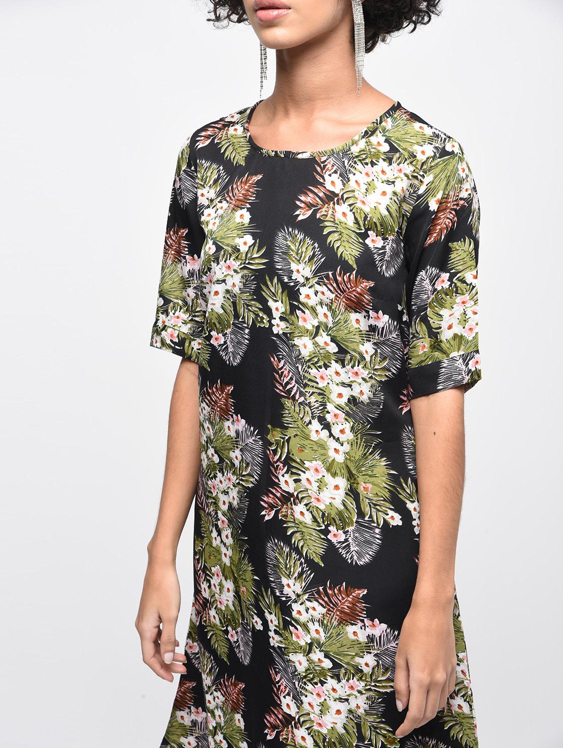 tropical print a-line dress - 15936519 - Zoom Image - 5