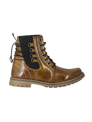 brown leatherette high ankle boots - 15936525 - Standard Image - 2