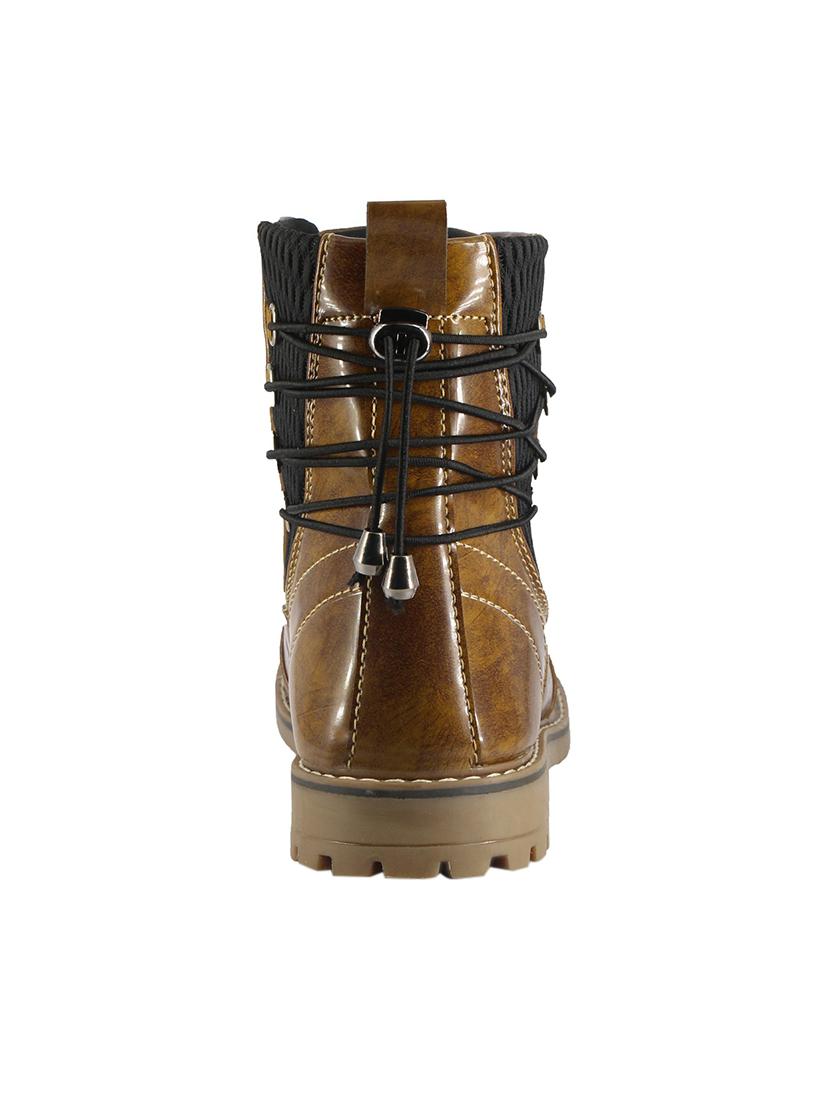 brown leatherette high ankle boots - 15936525 - Zoom Image - 3