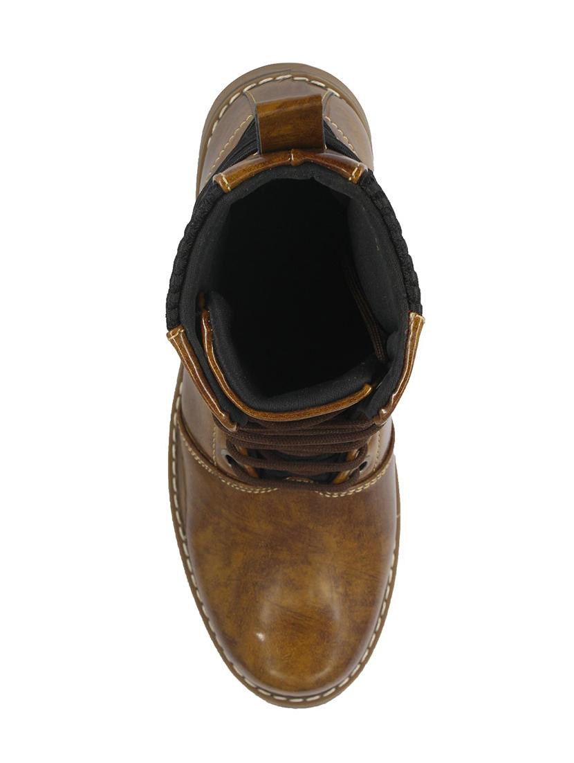 brown leatherette high ankle boots - 15936525 - Zoom Image - 4