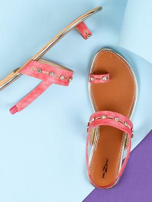 pink back strap sandals - 15936545 - Standard Image - 2