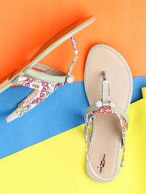 sea green back strap sandals - 15936548 - Standard Image - 2