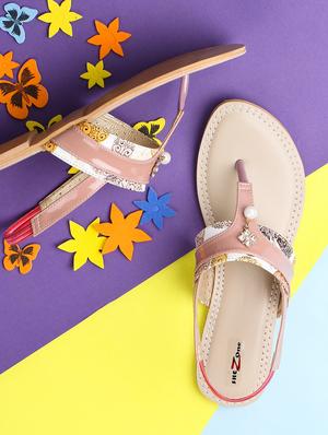 pink back strap sandals - 15936559 - Standard Image - 2