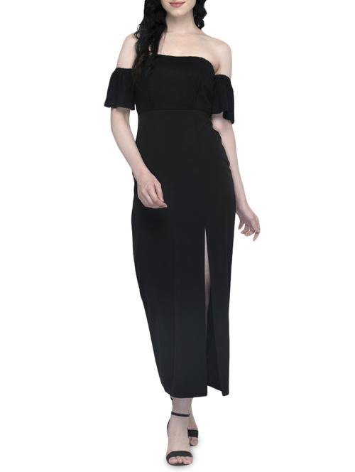 off shoulder high slit dress - 15936611 - Standard Image - 1