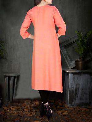 a-line solid kurta - 15936637 - Standard Image - 3