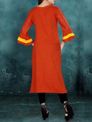 straight bell sleeves kurta - 15936638 - Standard Image - 3