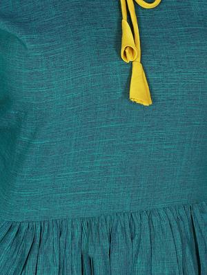 turquoise flared kurta - 15936640 - Standard Image - 4