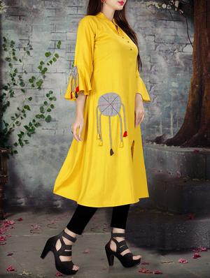 a-line bell sleeves kurta - 15936642 - Standard Image - 2