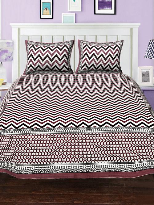 cotton bed sheet with 2 pillow covers - 15936670 - Standard Image - 1