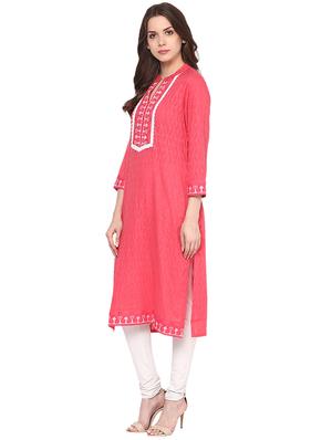 embroidered straight kurta - 15936947 - Standard Image - 2