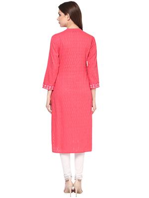 embroidered straight kurta - 15936947 - Standard Image - 3