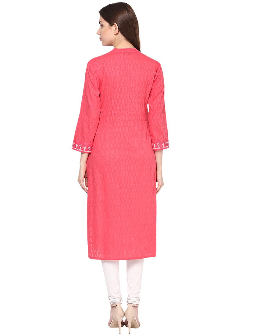 embroidered straight kurta - 15936947 - Zoom Image - 3