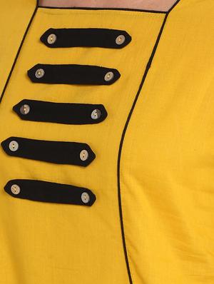 solid tab detail a-line kurta - 15936950 - Standard Image - 4