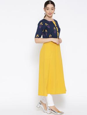printed a-line kurta - 15936953 - Standard Image - 2