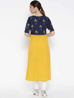 printed a-line kurta - 15936953 - Standard Image - 3