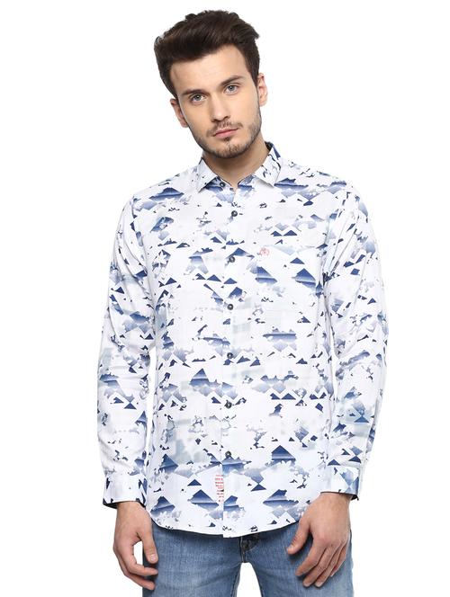white printed casual shirt - 15936976 - Standard Image - 1