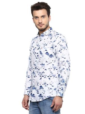 white printed casual shirt - 15936976 - Standard Image - 2