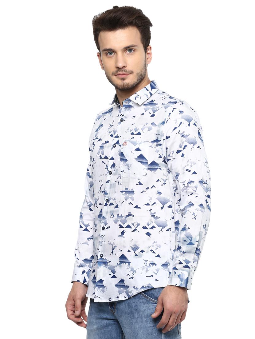 white printed casual shirt - 15936976 - Zoom Image - 2