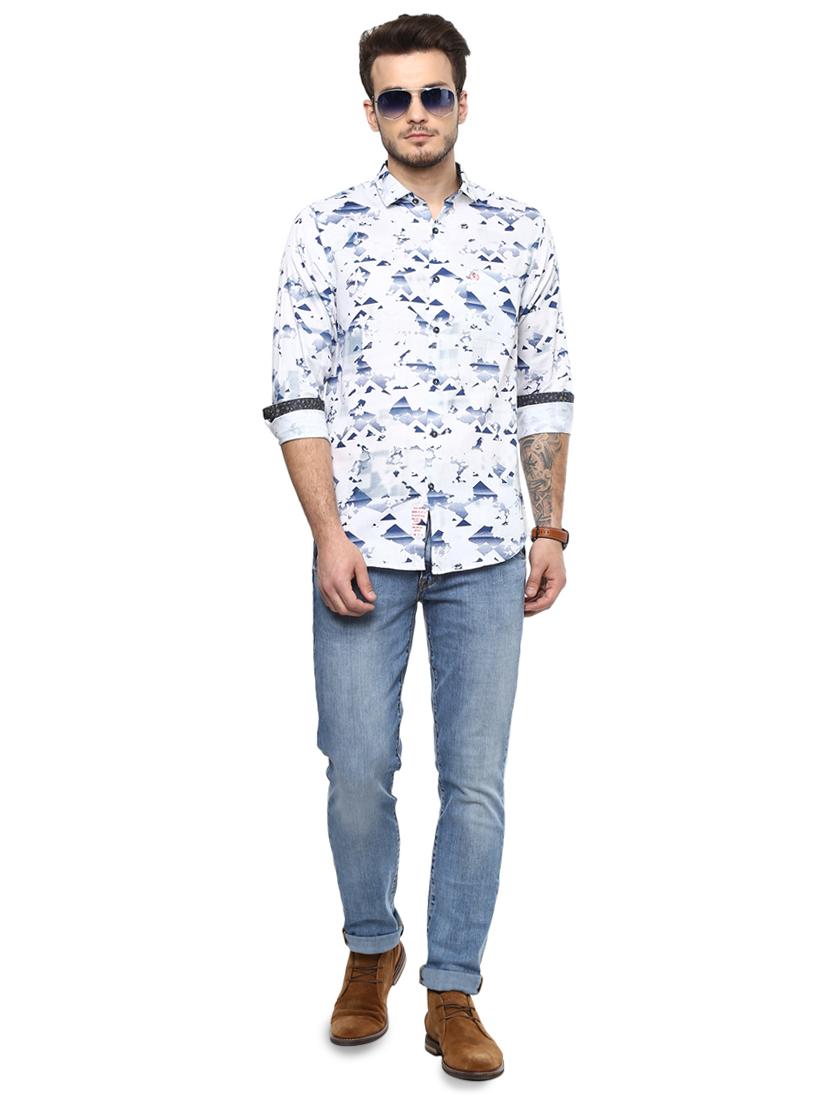 white printed casual shirt - 15936976 - Zoom Image - 4