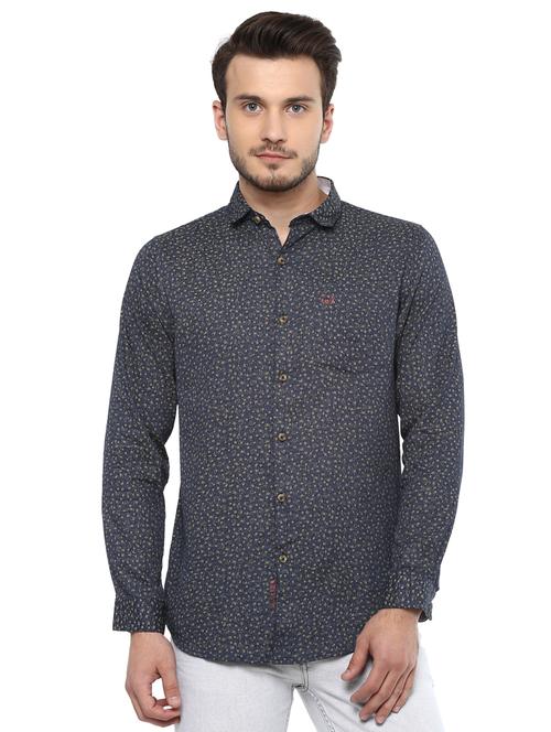 blue floral printed casual shirt - 15936980 - Standard Image - 1