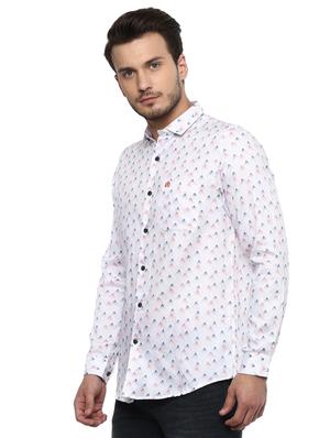 white printed casual shirt - 15936984 - Standard Image - 2