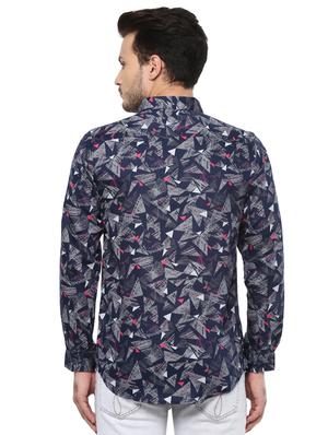blue printed casual shirt - 15936986 - Standard Image - 3