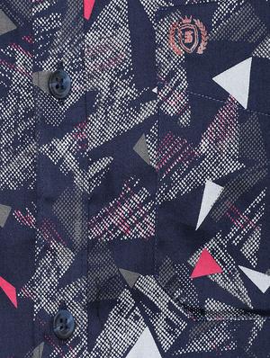 blue printed casual shirt - 15936986 - Standard Image - 5