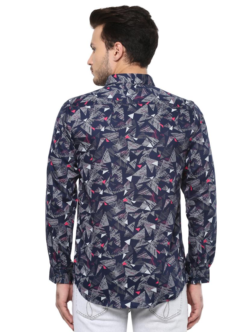 blue printed casual shirt - 15936986 - Zoom Image - 3