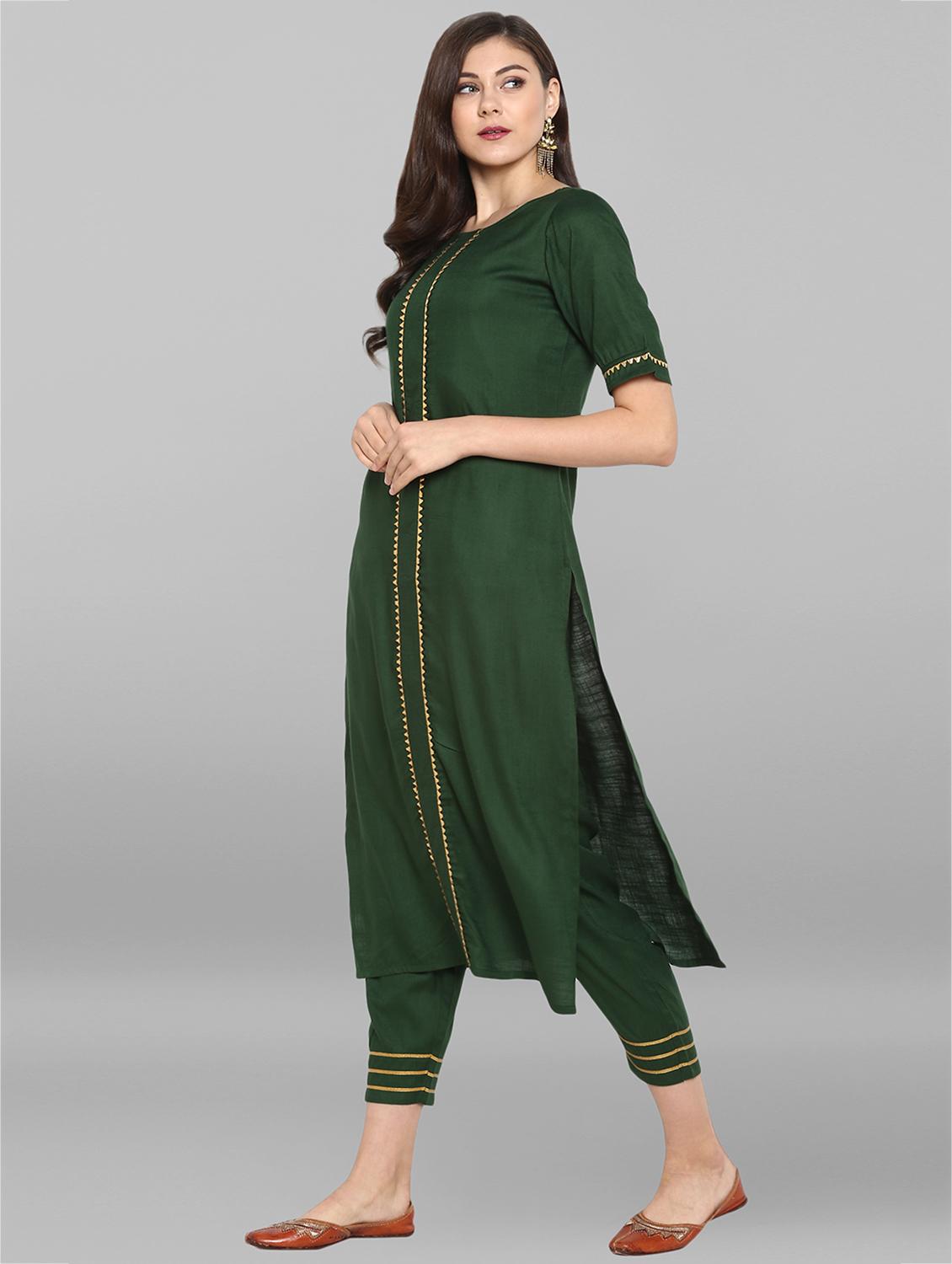 gota patti kurta with pant set - 15936997 - Zoom Image - 2