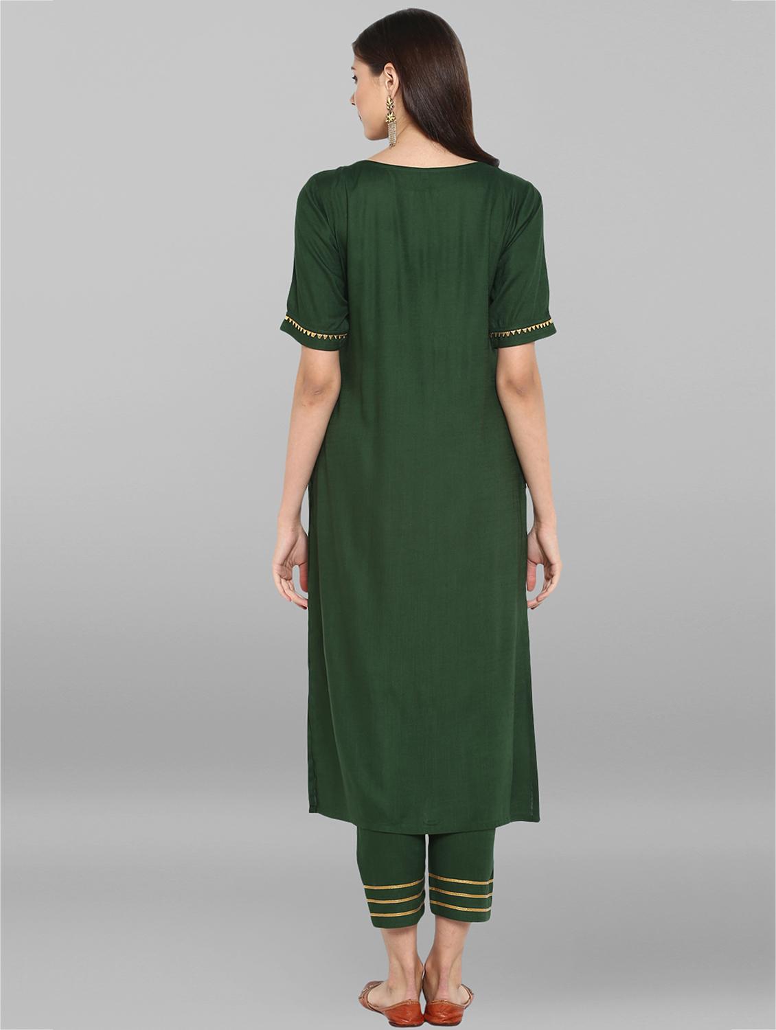 gota patti kurta with pant set - 15936997 - Zoom Image - 3