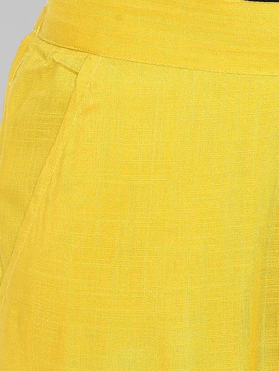 solid gota patti kurta with pant set - 15936998 - Zoom Image - 5