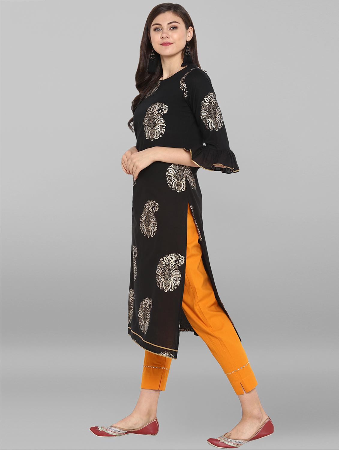 foil printed kurta with pant set - 15936999 - Zoom Image - 2