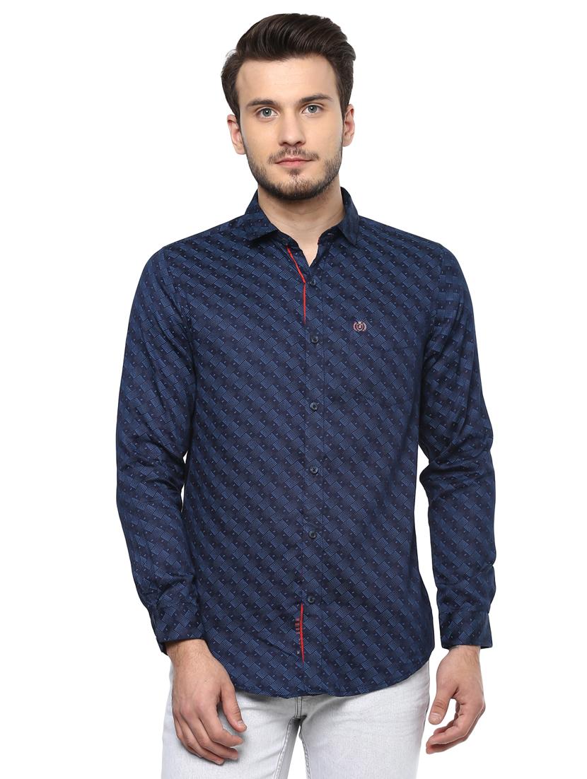 blue printed casual shirt - 15937245 - Zoom Image - 1