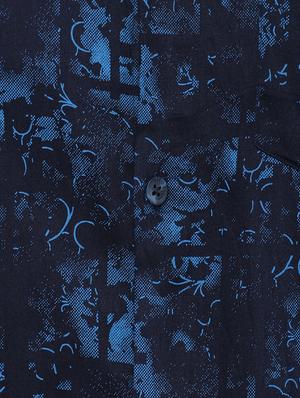 blue printed casual shirt - 15937248 - Standard Image - 5