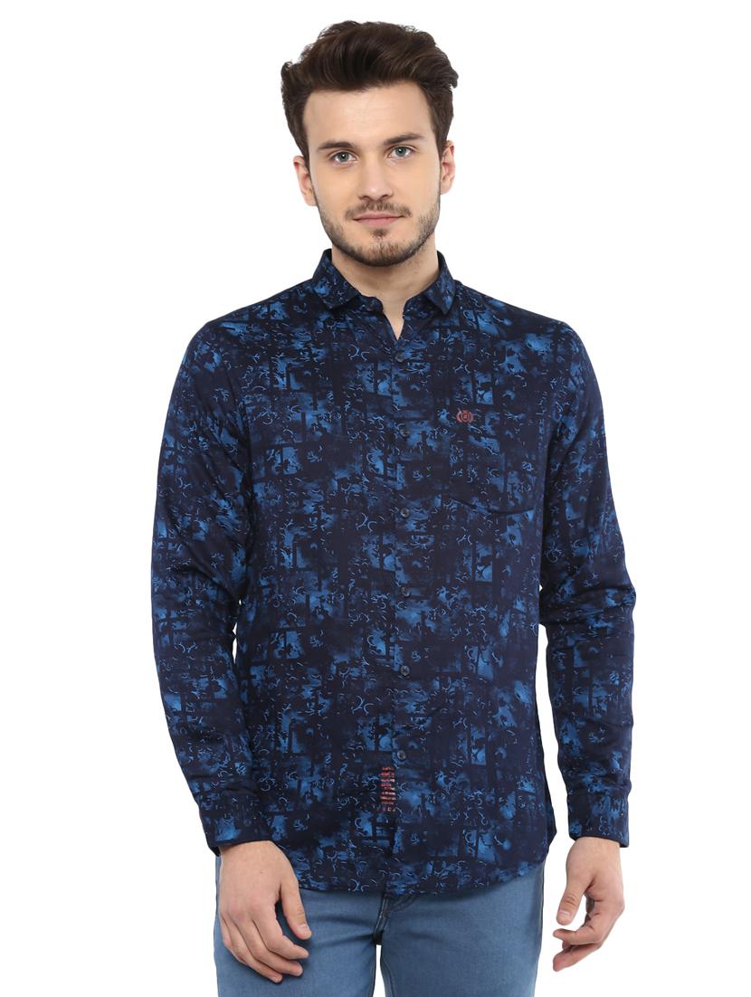 blue printed casual shirt - 15937248 - Zoom Image - 1