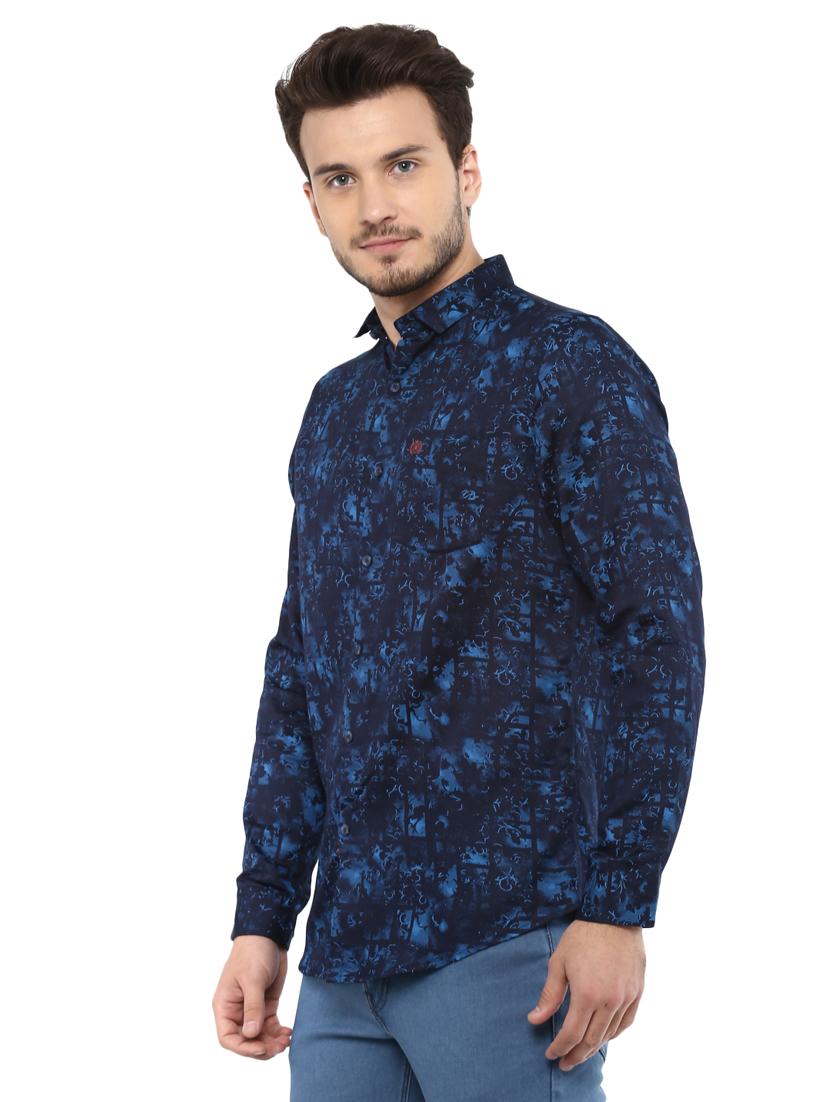 blue printed casual shirt - 15937248 - Zoom Image - 2