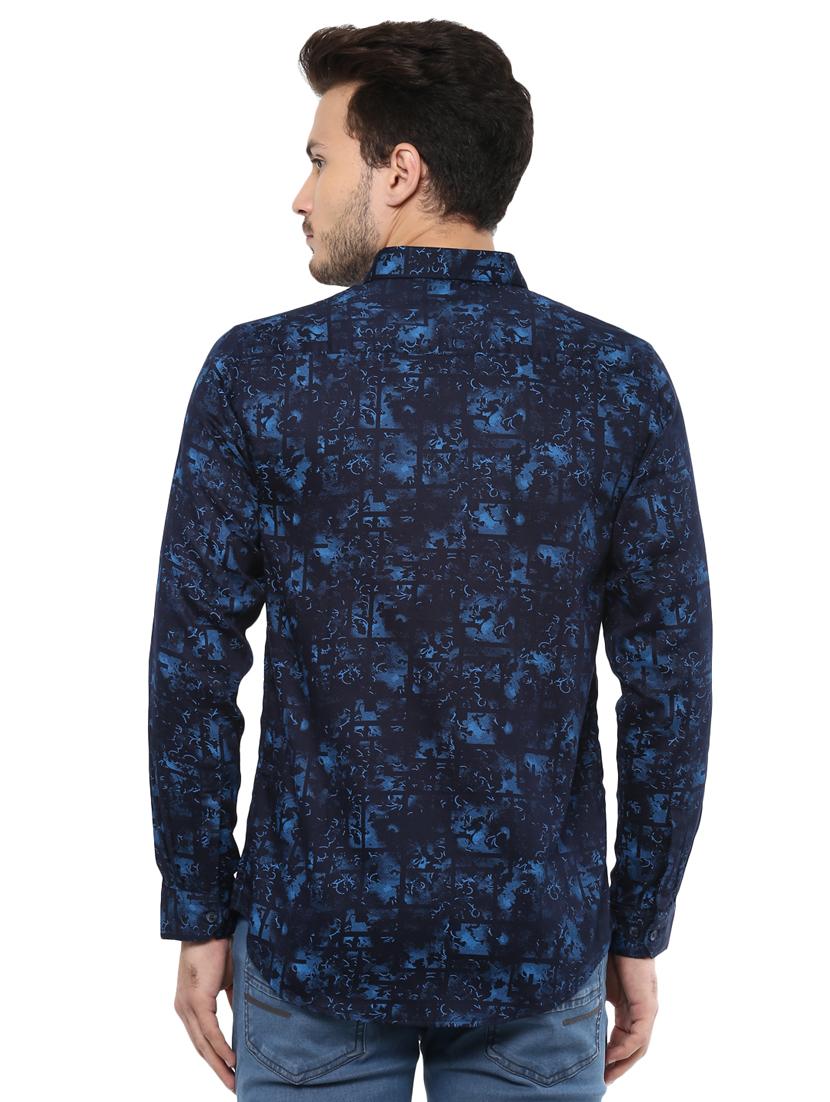 blue printed casual shirt - 15937248 - Zoom Image - 3