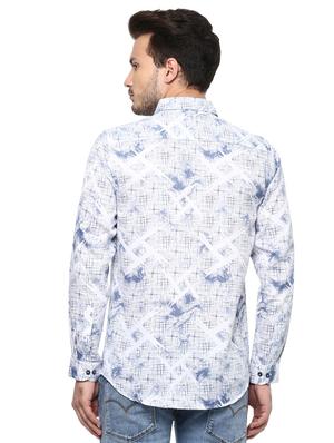 blue printed casual shirt - 15937252 - Standard Image - 3
