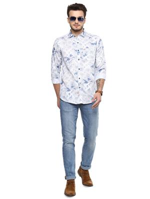 blue printed casual shirt - 15937252 - Standard Image - 4