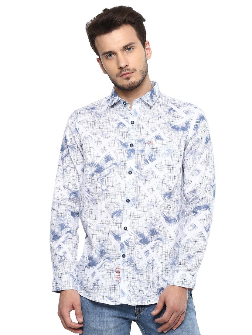 blue printed casual shirt - 15937252 - Zoom Image - 1