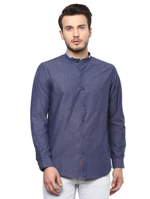 blue cotton casual shirt - 15937259 - Standard Image - 1