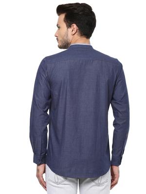 blue cotton casual shirt - 15937259 - Standard Image - 3